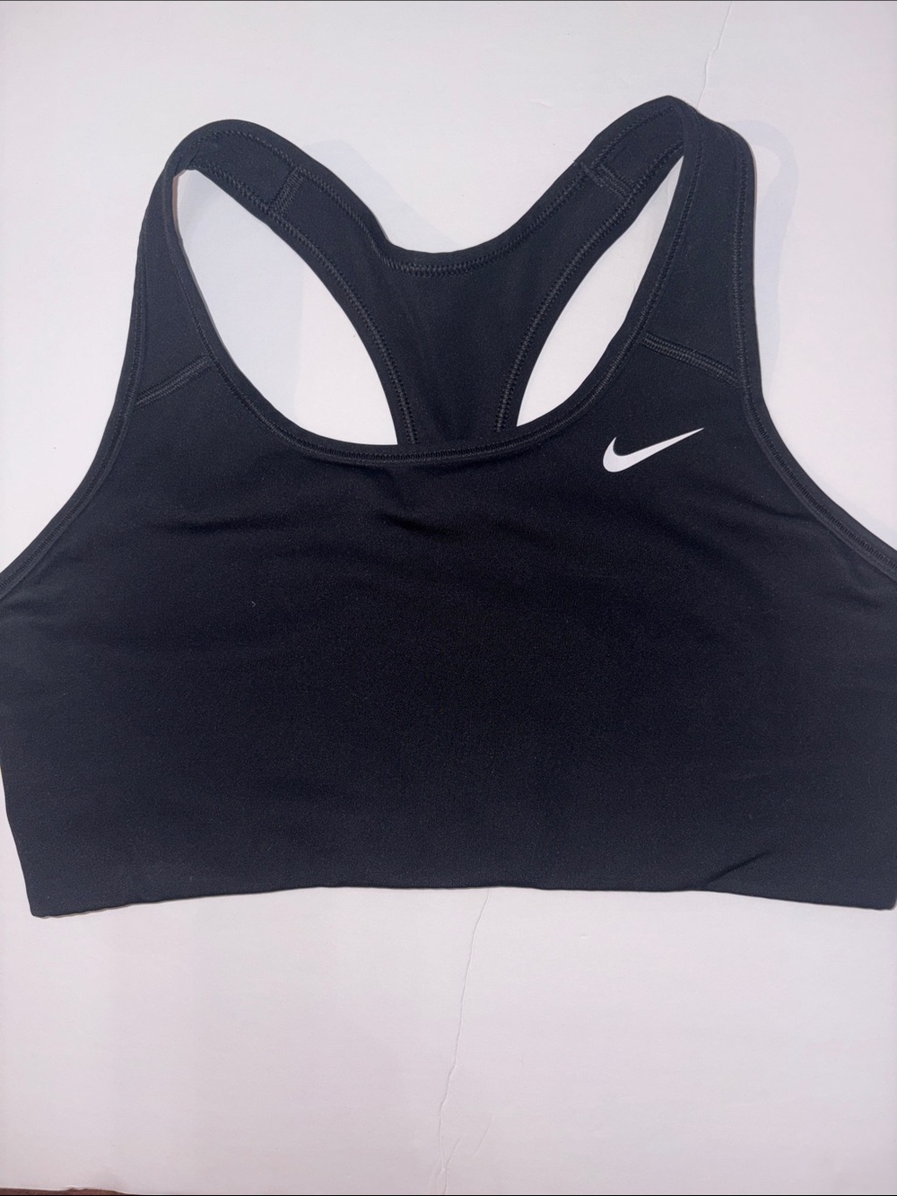 Nike Black Racerback Sports Bra with White Swoosh